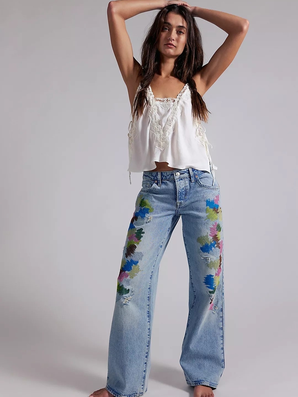 We The Free Tennessee Low-Rise Embroidered Boyfriend Jeans
